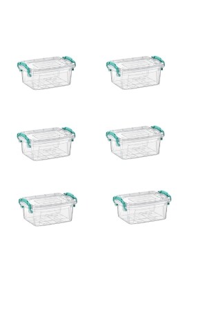 Transparent Rectangular Lockable Small Storage Container Set 1.75 Lt - 6 Pieces dop13614668igo - ELEGANCEV