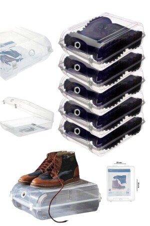 Transparent Shoe Storage Organizer Box 5-Piece Boot Box - Albifoni