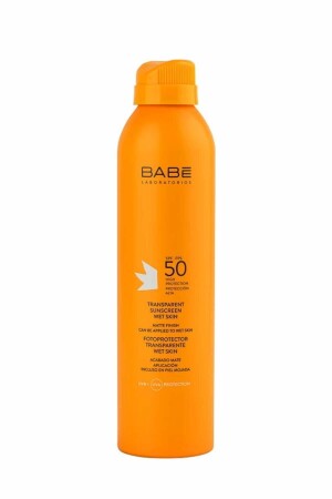 Transparent Sunscreen Wet Skin SPF 50 + - Sun Spray That Can Be Applied to Wet Skin 200 ml 8437011329943 - Babe Laboratorios