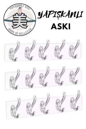 Transparent Ultra Strong Adhesive 5-Piece Hanger - Self-Adhesive Transparent Hanger 3 Pieces - Modo Di Bellezza