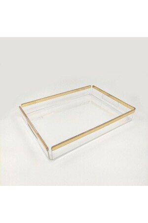 Transparentes Plexiglas-Service-Präsentations-Versprechen-Verlobungstablett Gold Modell 27. 5x38cm TPSSSNT2738 - KAPKOVA