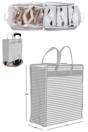 Travel Shoe Bag - Gray Rope Pattern - Serstil
