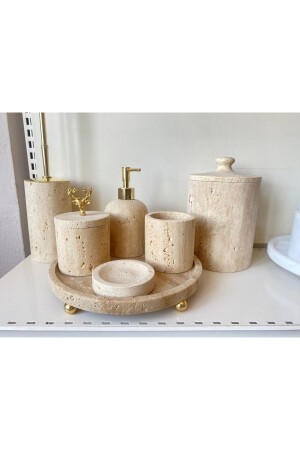 Travertine Marble Bathroom Set 106 - UNSOYDEKORATİF
