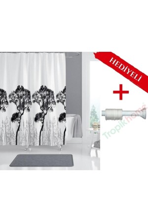 Tree Bathroom Curtain with Hanger Gift 180x200cm Single Wing Shower Curtain - Colorful Bathroom Shower Curtain - Tropikhome