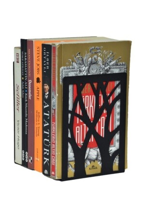 Tree Patterned Metal Book Support - Book Holder - Home and Office Decorative Accessory (Set of 2) - Uberkraft