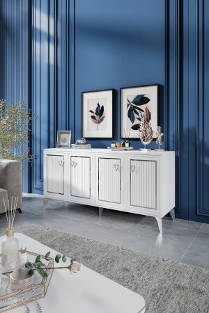 Trend Console MDF Mebrane Cover White Silver KNS1005 - Mapa
