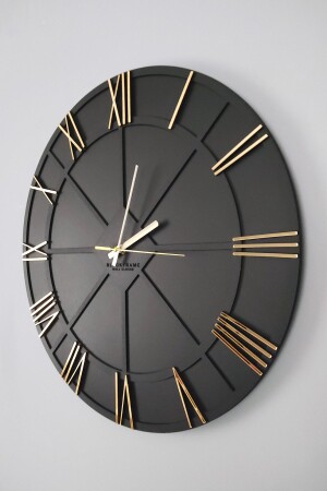 Trend Lines Black & Gold Wall Clock - 50x50cm 012022TL - Blackframe