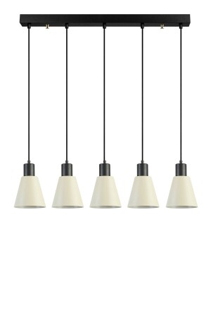 Trend Modern Tasarım Metal Cafe Mutfak Salon Krem Renk Sıralı 5 Li Avize 100220212 - Modavize
