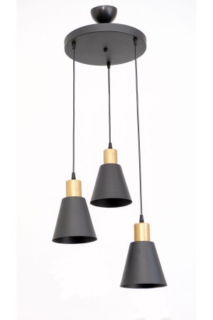 Trend Moderne Pendelleuchte Metall Schwarz Farbe Café – Esstischplatte – Wohnzimmer 3-teiliger Kronleuchter LA155523000017 - Fer Avize