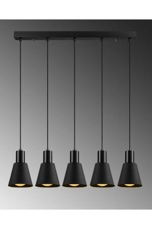 Trend Özel Tasarım Spor Modern Metal Siyah Sarkıt Cafe - Mutfak 5 Li Avize btrend - Fer Avize