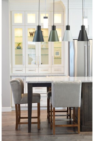 Trend Special Design Moderner dekorativer Café-Küchen-Wohnzimmer-Schwarz-Farbmix-4-teiliger Reihen-Hängelampen-Kronleuchter TRND77 - Modavize