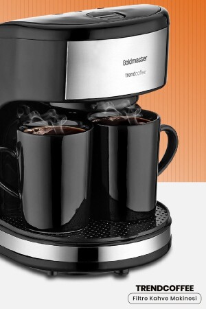 Trendcoffee Double Cup Filter Coffee Machine, Brewing in 3 Minutes IN-6108 - GoldMaster