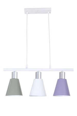 Trendy Modern Design Cafe Kitchen Living Room Green White Lilac Colored 3-Piece Chandelier TY9383 - Fer Avize