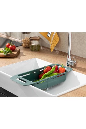 Trendy Plastic Adjustable Strainer 48x19x8 Cm Green - English Home