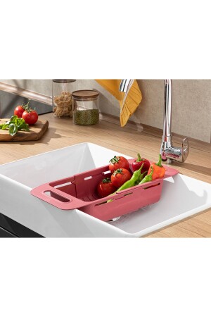 MNZ-Trendy Plastic Adjustable Sink Strainer Strainer 48x19x8 سم حمراء TYC00803560975 - English Home