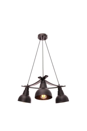 Trendyol Collection Inka 3-teilige schwarze Lava-Kronleuchter-Pendelleuchte mit Metallhut TRNDİNKA-LAV25-03 - Umur Aydınlatma