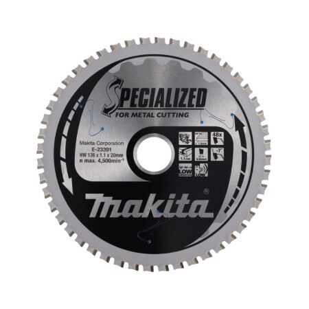 Trennscheibe für dünnes Metall MAKITA 136x20x1,1mm Z48 - Makita Accessories