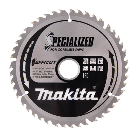 Trennscheibe für Holz MAKITA 190x30x1,45mm 45T - Makita Accessories