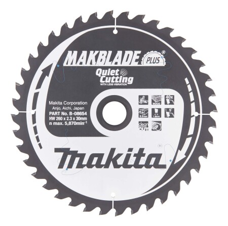 Trennscheibe MAKITA 260x30x2,3mm 40T Makblade+ - Makita Accessories