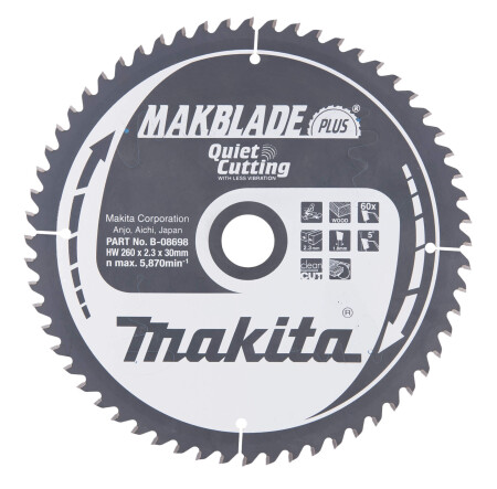 Trennscheibe MAKITA 260x30x2,3mm 60T Makblade+ - Makita Accessories