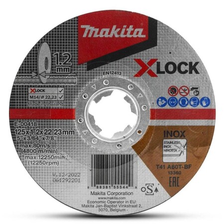 Trennscheibe MAKITA X-Lock 125x1,2mm RST - Makita Accessories
