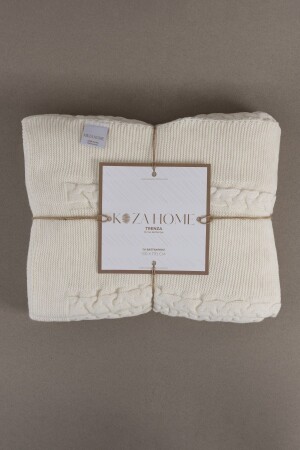 Trenza Cream TV Blanket 130x170 15027 TYC00613905814 - Koza Home