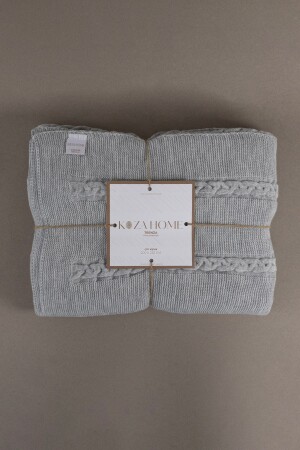 Trenza Gray Double Blanket 200x220 15030 15025 - Koza Home