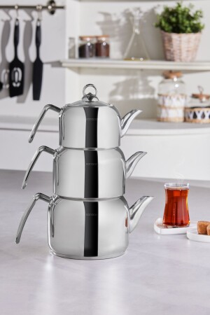 Tres 3-Piece Induction Base Teapot Set metal - Karaca