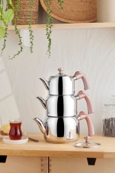 Tres 3-Piece Maxi Teapot Set with Induction Base Rosegold 153. 03. 08. 3532-1 - Karaca