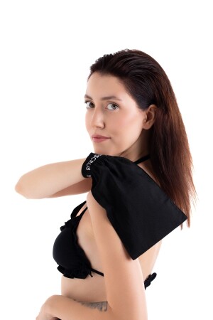 Triangle Black Bath Shower Scrub Exfoliating Glove 100% Flush Silk Unisex Cellulite Remover blacktriangle - LET'SCRUB
