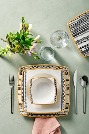 Tribal 24 Piece Porcelain Dinner Set for 6 People 153. 03. 06. 7033 - Karaca