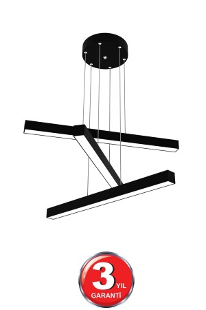 Trillizo (schwarzes Gehäuse, gelbes Licht) LED moderne Pendelleuchte, LED-Kronleuchter, Wohnzimmer, Küche, Wohnzimmer Trillizo-Schwarz - Hegza Lighting