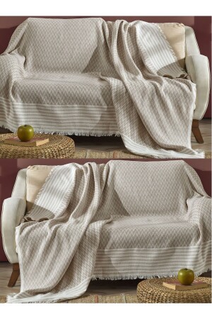 Trio Set of Two Kızılcabölük Woven Sofa Cover Set 170x210cm - Fushia