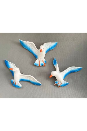 Triple Bird Wall Ornament - Three Dimensional Seagull - Decorative Accessory - Balcony Ornament - Garden Ornament - Souvenir - 3