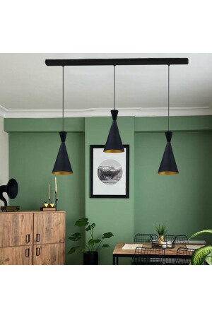 Triple Black Slim Pendant Lamp for Dining Table Living Room Kitchen Hall Hotel Showroom Home Gift BMM3069XXXX01 - Bamyum