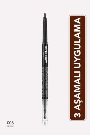 قلم تجميل الشتات من قلم MNZ-Triple Brow 3 in 1 Creamy Textured Eyebrow - Flormar