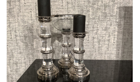 Triple Glass Candlestick - 20267 - Cadde Yıldız