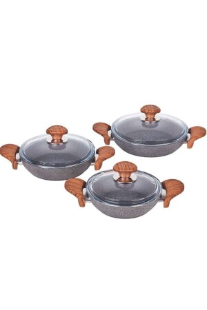 Triple Granite Pan Set K514 514 Pink ÖZK-OML - Özkent