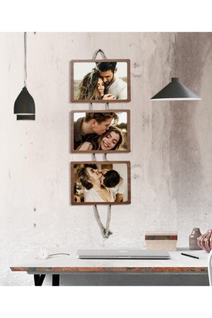 Triple Jute Rope Picture Frame Suitable for 21x15 Pictures - Gizem Shop