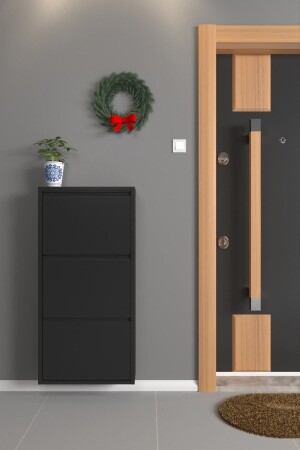Triple Metal Shoe Rack Black - Formood