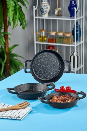 Triton 3 Piece Pan Set Black - Taç