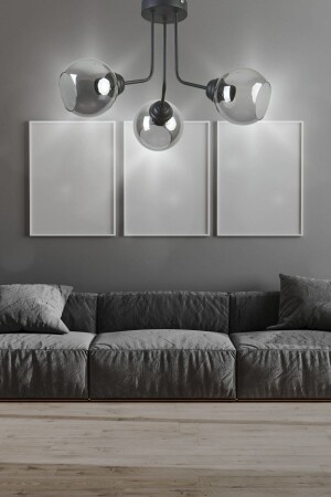Triyo 3-Piece Smoke Color Premium Pendant Lamp Chandelier - Bedroom - Living Room - Kitchen - Hall Triy-O3 - TEKFA