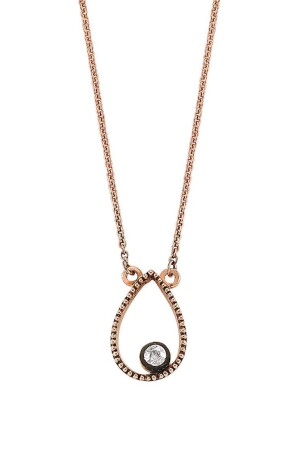 Tropfen-Diamant-Goldhalskette - Gold-Tropfendiamant-Halskette - Safir Kuyumculuk