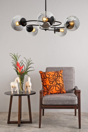 Tropic 5. Black-smoked Glass Chandelier BEG1013BEG05 - Begüsa