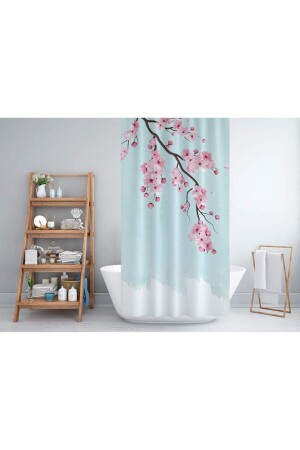 Tropical Sakura Bathroom Shower Curtain Single Wing 1x180x200 BAPTHSAKURA - Zethome