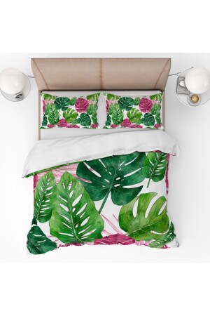 Tropisches Blatt-3D-Digitaldruck-Bettbezug-Set TYC00179068681 - Pusula Home