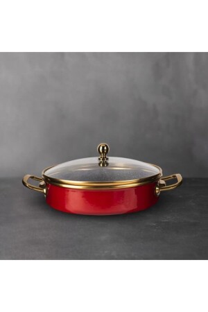 Troy 20 Cm Covered Saucepan and Strainer Set Red Troyshnk - Emsan