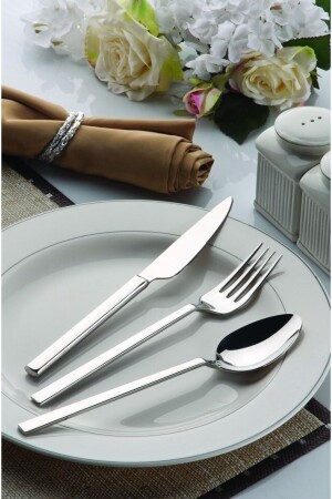 Truva 72 Piece Stainless Steel Dowry Set for 12 Persons Gift Spoon Fork and Knife Set (with knife) 212brk - ÖZBURAK
