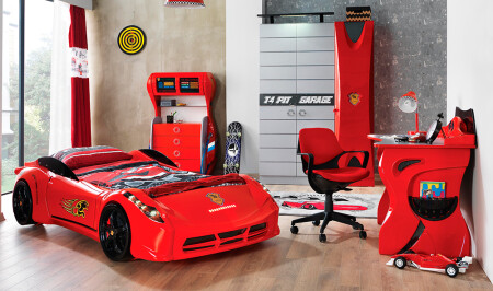 Tt Young Room with Car - Red - Cadde Yıldız