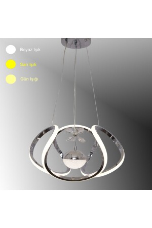TT306-TPL-KR TT Lighting Curve Model Chrome Plated Single Bulk 3 Color Module LED Chandelier - Tt Aydinlatma